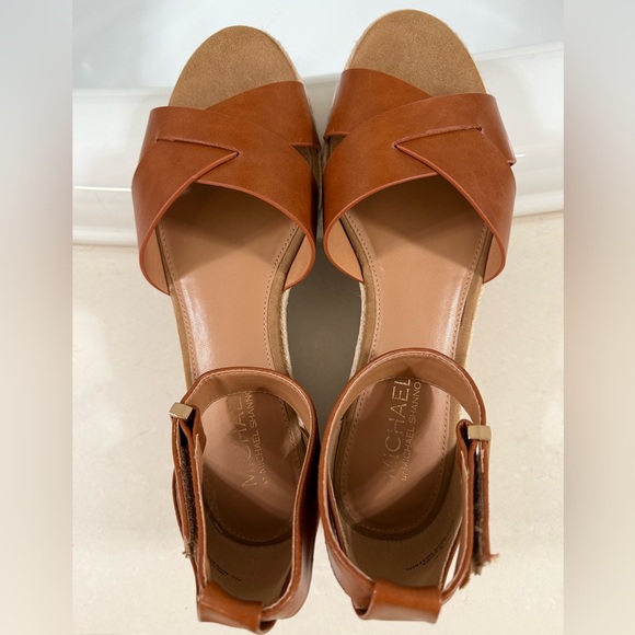 Michael by Michael Shannon Wedge Sandals – Size 9 – Tan Espadrille Platform, EUC - Picture 3 of 10